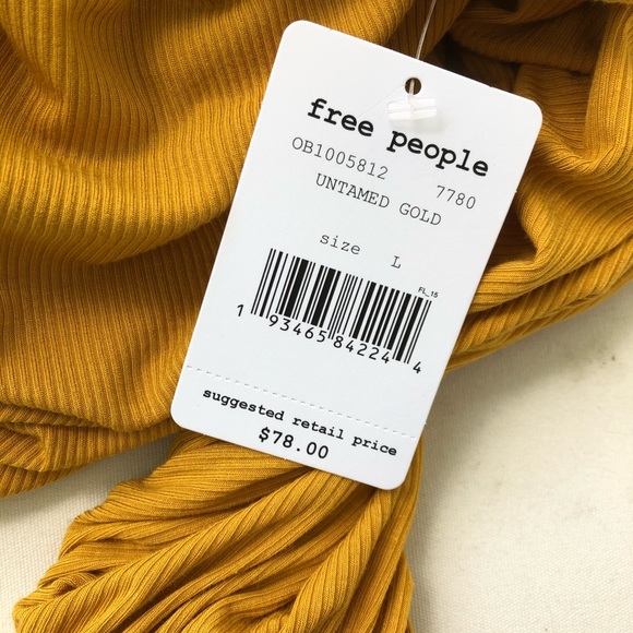 Free People Shimmy Shake Twist Tunic Top in Gold L - Picture 7 of 7